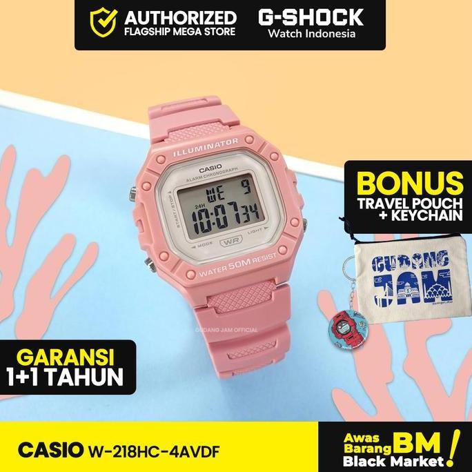 Casio General W-218HC-4AVDF | Jam Tangan Wanita | Digital | Anti Air | Original | Casio Woman Watche