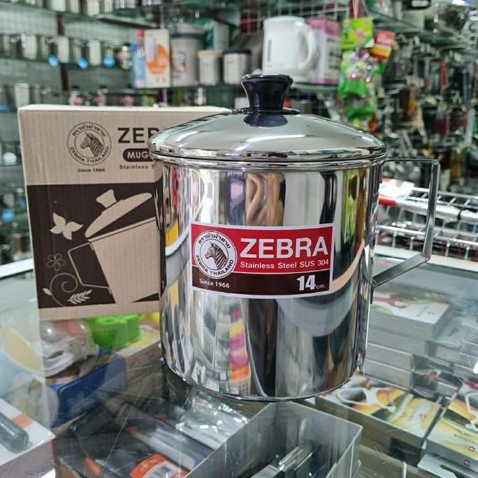 favorit] 110114 Mug 14cm w/Lid Zebra Thailand, SUS 304