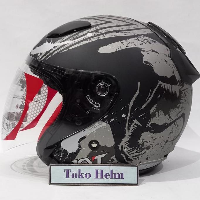 Helm KYT dj maru venom black doff M/L/XL/XXL murah