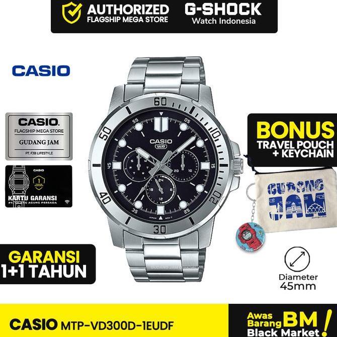 Casio General MTP-VD300D-1EUDF | Jam Tangan Pria Cowok | Analog | Anti Air | Original | Casio Watche