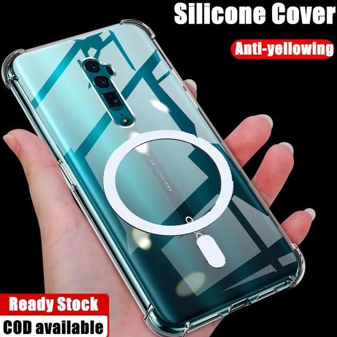 Case  untuk Oppo reno zoom 10X MAGSAFE Wireless Anti CRACK Bumper Magnetic Transparan Clear Softcase