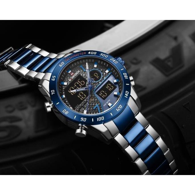Naviforce Double Time Steel Jam Tangan Pria Analog Digi 9171 Original