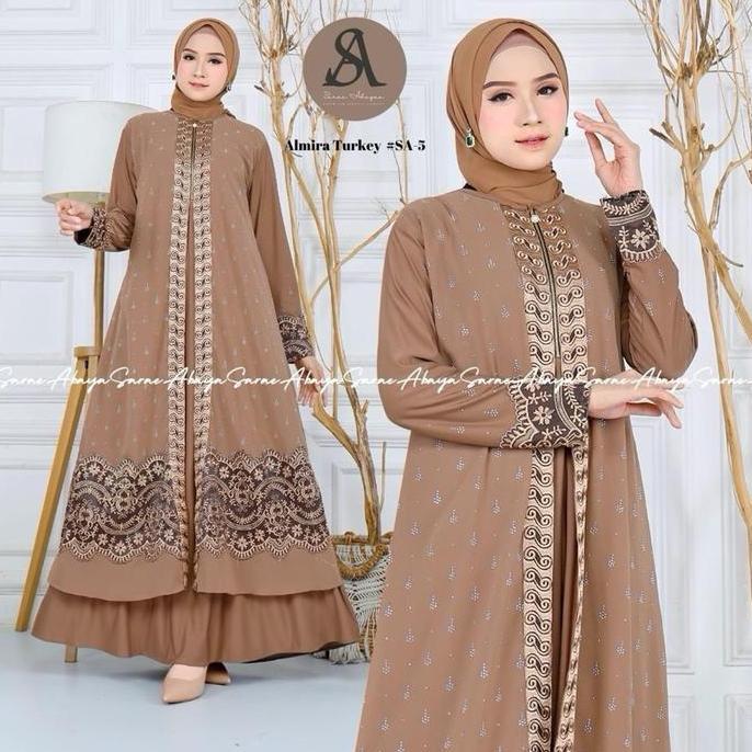 Sarae Abaya Turkey Premium Almira #SA-5 Bordir Payet Ceruty Cantik Muslim Mewah Pesta Arab Turki Gam