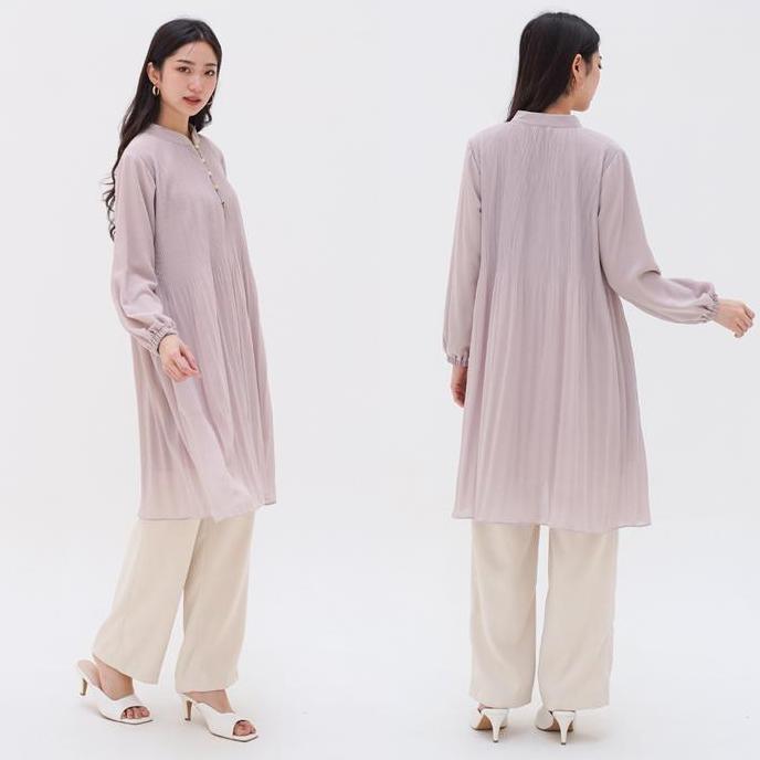BELLE PLEATED TUNIC | Pleated Long Tunic | Tunic Plisket Wanita Premium | Tunic Korean Look | Tunik 