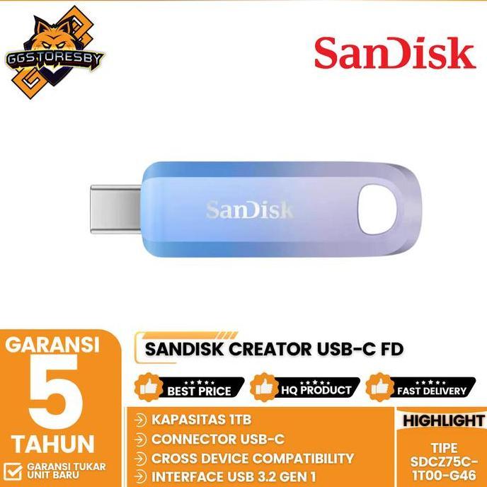 SanDisk Creator USB-C Flash Drive 1TB (SDCZ75C-1T00-G46)