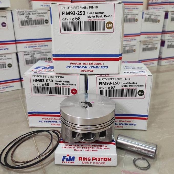 Promo Piston Kit FIM FIM93 Pin 16 Custome Dome Mentah 66 67 68 SatriaFU Diskon
