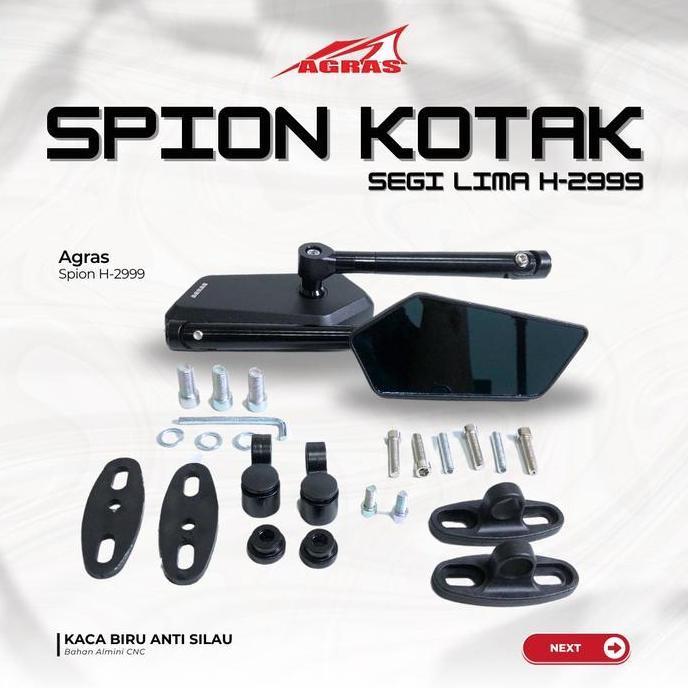 Promo SPION CIRCUIT BIG SEGI LIMA KACA BIRU + BRACKET VAIRING UNIVERSAL MOTOR NMAX AEROX VIXION PCX 