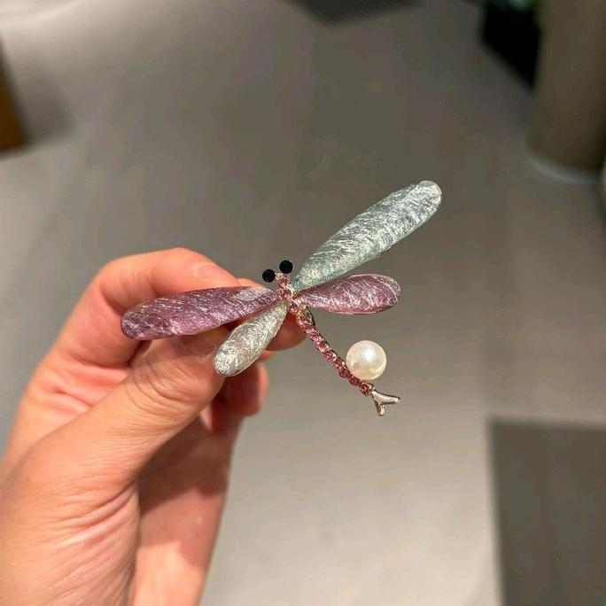 LNG. ACCESSORIES HIJAB WANITA BROSS/PIN HIJAB MOTIF CAPUNG UNGU LP-JY00032 Elegan Clips GS