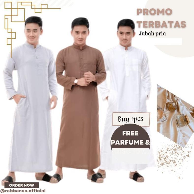 TERMURAH JUBAH PRIA GAMIS PRIA JUBAH PRIA DEWASA HITAM POLOS