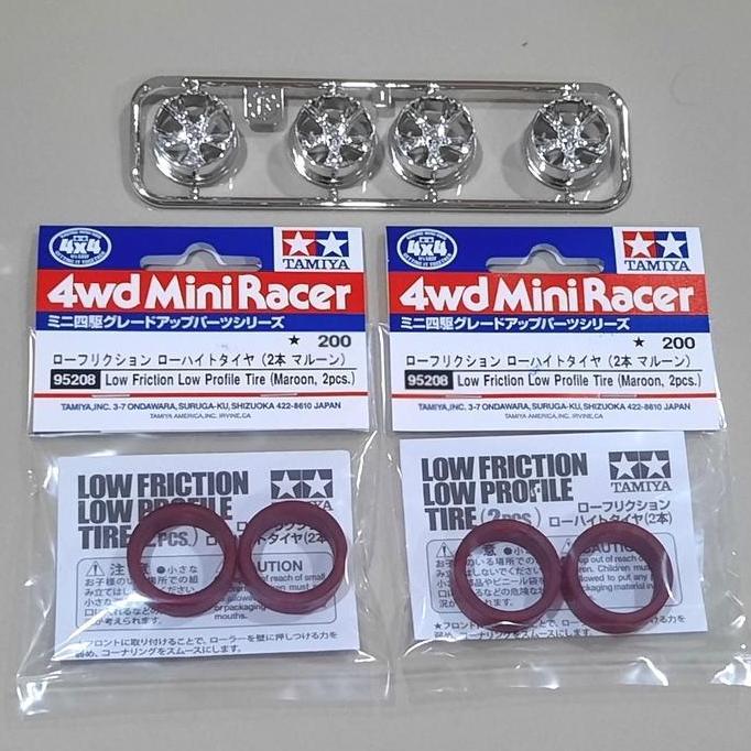 Paket Velg Medium + Ban Maroon Original Tamiya