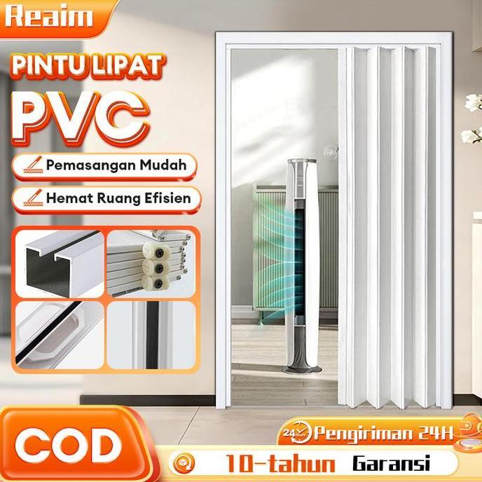 si_baybaystore - tebal dan kuat, tahan lembabpintu geser pvc penyekat ruangan kamar mandi folding do