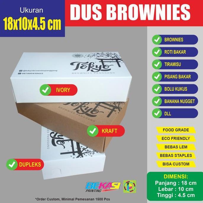Custom Dus Kemasan Donat Box Pisang Nugget Brownies 18x10x4,5 cm