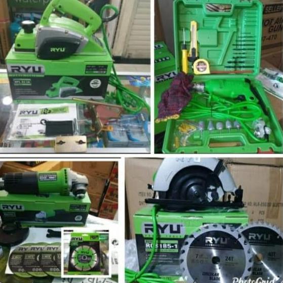 Miliki Paket Serut Bor Set Gerinda Tangan Circular Saw Ryu