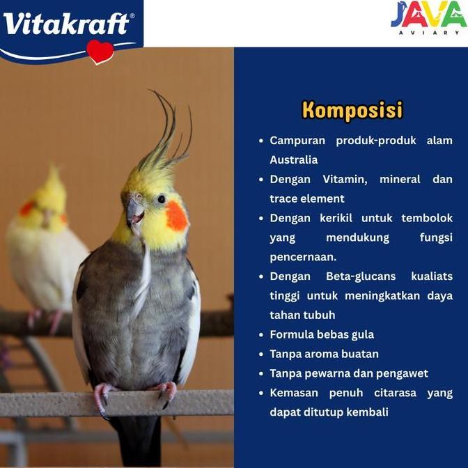 Vitakraft Australian for Cockatiels 750gr Makanan Premium Mix Burung Cockatiels Parkit Australia Fal