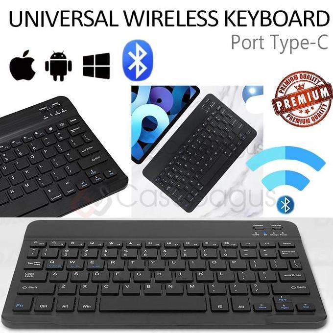 BEBAS ONGKIR - Universal Wireless Keyboard Tablet 10 Inch - Bluetooth Keyboard for Tab Samsung Huawe