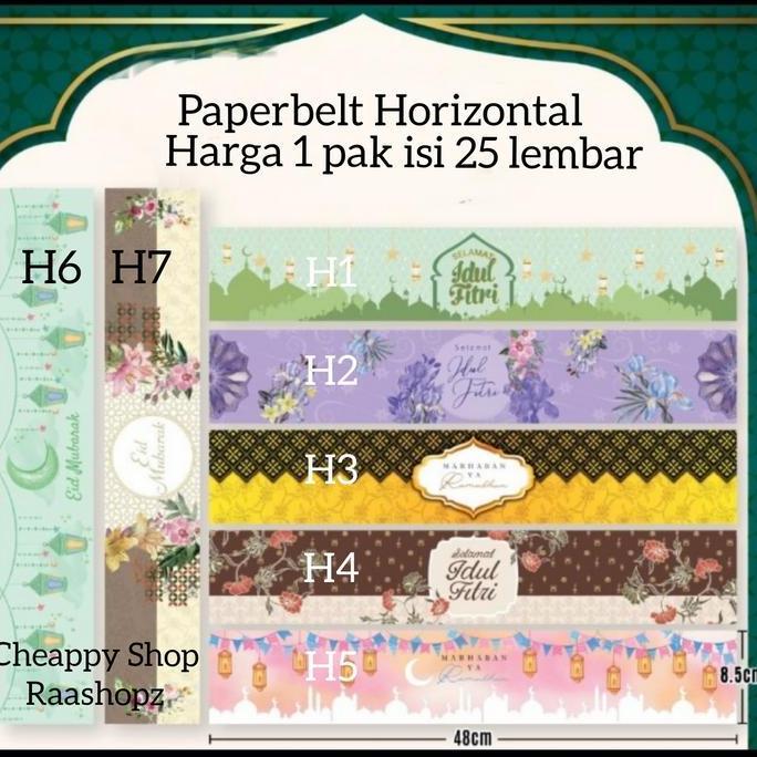 25pcs Paperbelt Lebaran Paperbelt Horizontal Lebaran Sleeve Idul Fitri