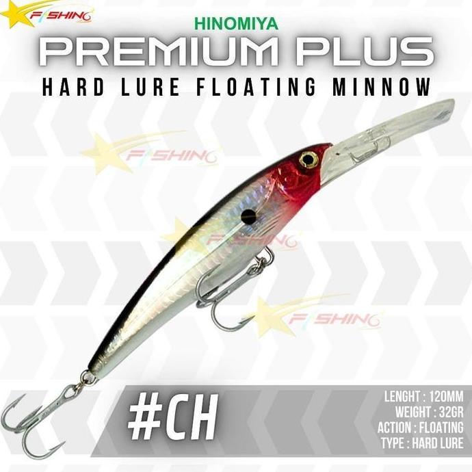 Stars Fishing Umpan Pancing Casting Trolling HINOMIYA Premium Plus 9046 Minnow 12cm 32gr Hard Lure F