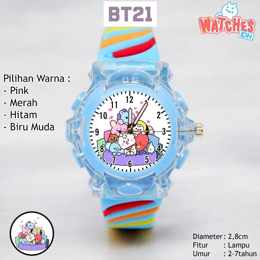 Jam Tangan Lampu Anak Perempuan / Laki-laki Karakter BT21 Model