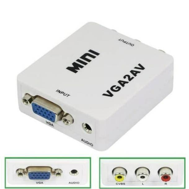 KONVERTER VGA TO AV RCA ATAU  VGA TO ANALOG AUDIO VIDEO