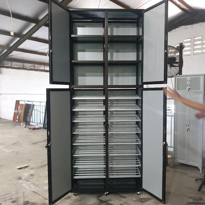 TC ALUMINIUM LSH237 100X40X250 B LEMARI RAK SEPATU HELM 3/9 SUSUN MUAT 9 HELM 36 - 45 PASANG ALUMINI