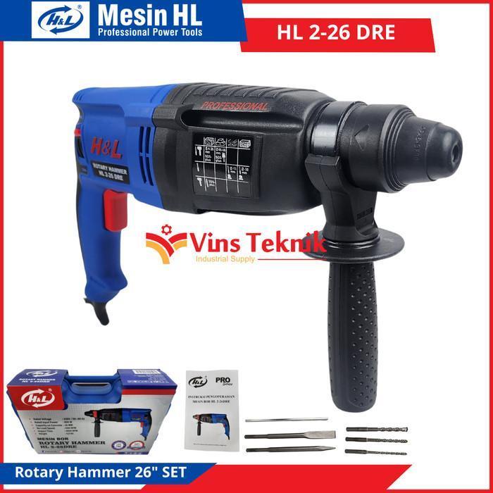 H&L HL 2-26 DRE Mesin bor beton 3mode 26mm SDS Plus rotary hammer HL2-26DRE