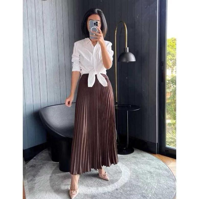 HEMAT Rok Plisket Premium Jumbo / Rok plisket rempel panjang/rok plisket premium polos panjang/ rok 