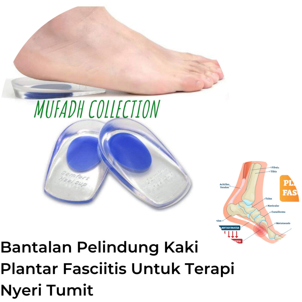 Bantalan Tumit Silicon Sepatu Pelindung Tumit Sakit Plantar Fascitis