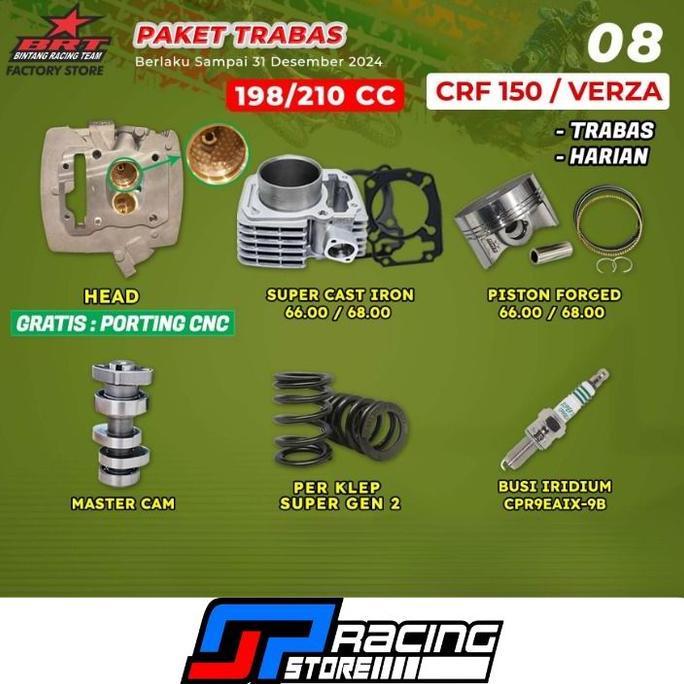 Murah Brt Paket Trabas 11 Crf 150 Head - Blokpiston -Noken As -Per Klep