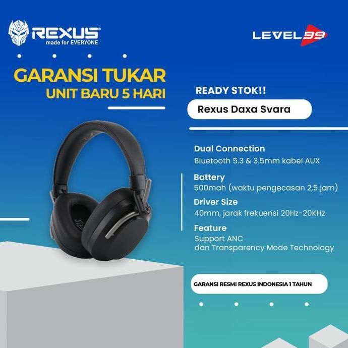 Rexus Headset Wireless Daxa Svara