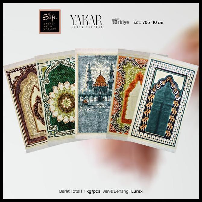 Murah Sajadah Turki Lipat Lembut Yakar Lurex 70x110 Non COD