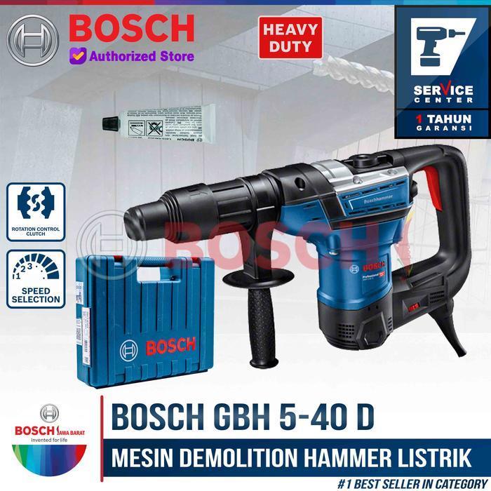 Bosch Demolition Hammer Listrik GBH 5-40 D 1100 Watt Mesin Bor Bobok