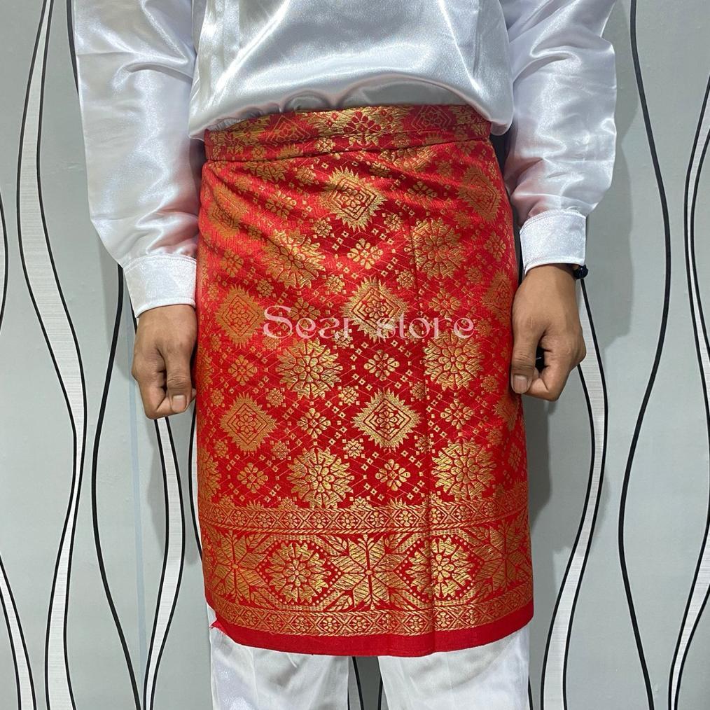 terbaru songket pria melayu/songket bapak/tumpak songket/kain samping melayu/songket palembang/kain 