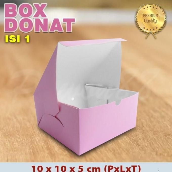 Dus Kotak Box Donat - PINK - Isi 1