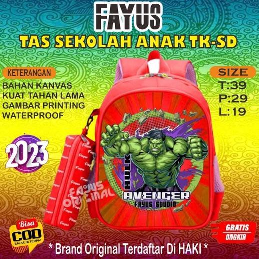 Harga Miring Tas Hulk Untuk Anak Laki Laki Tk Sd Dengan Motif Karakter Viral Terbaru