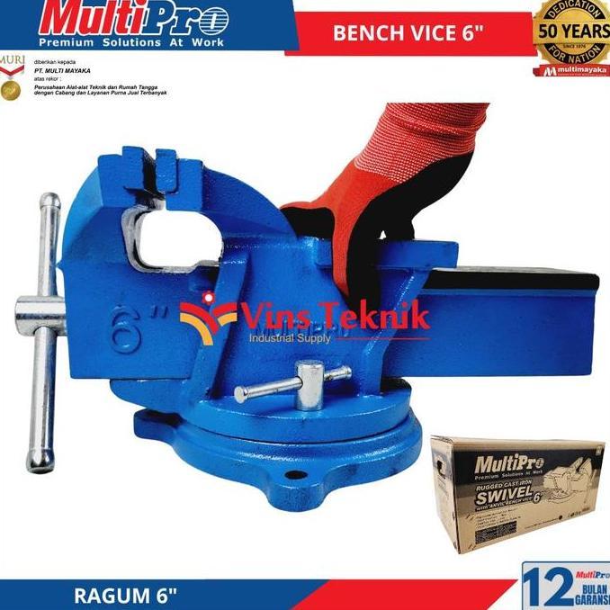 Ragum Multipro 6" Bench Vice Clamp Catok Paron Multipro