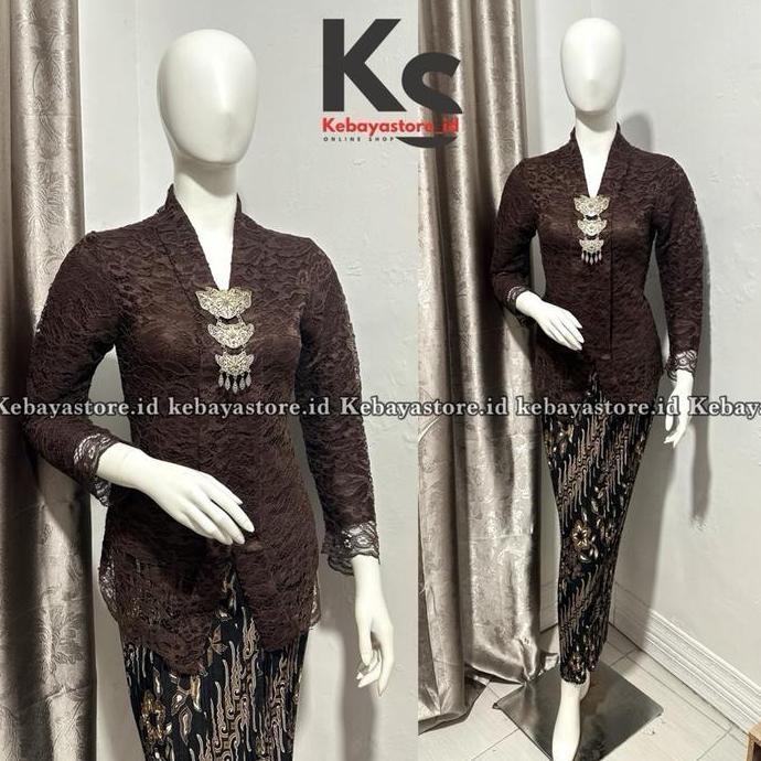(Free Bross) Setelan kebaya brokat burgundy payet mewah - kebaya modern dan elegan 2025 - Baju dress