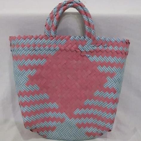 Keranjang belanja Mini Anyaman Plastik Warna/Tas Pasar/Kantong Belanja