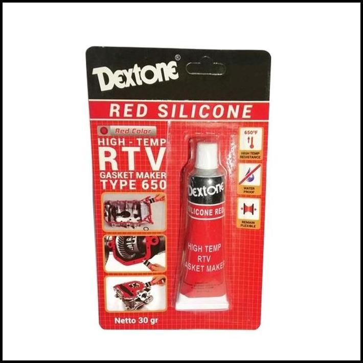 DISKON LEM DEXTONE RED SILICONE 70GR - LEM TAHAN PANAS / LEM GASKET SILICONE 