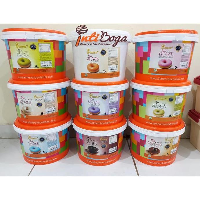 Elmer Dip Glaze Donat 5 Kg Pail - Donut Topping 5Kg