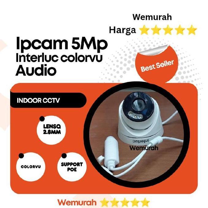 Ipcam Indoor Colorvu 4MP Interluc - Cctv Ipcam Interluc 4MP Colorvu plus mic