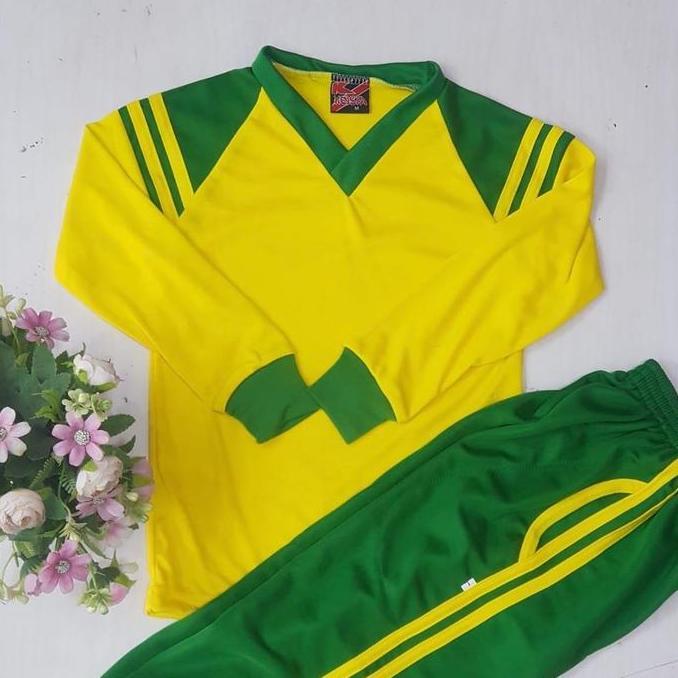 BAJU OLAHRAGA  KUNING HIJAU UNTUK ANAK TK  DAN PAUD
