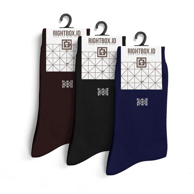 Rightbox, Paket 3 Pasang Kaos Kaki Kantor Rightbox, Motif Minimalis, Allsize Dewasa