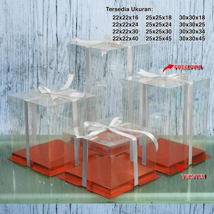 Packingpac- Kotak Kue Kotak Kue Mika Transparan Dus Kue Transparan Cake Box Kotak Kado Ulang Tahun H