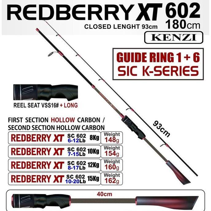 KENZI Rod Pancing RedBerry XT 602 SIC Joran Roda Reel