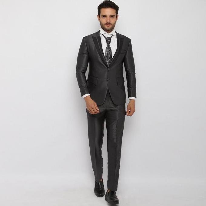 Setelan Jas Pria Semi Wool Glossy Setelan Jas Pengantin Pria Jas Pria Wedding Jas formal Blazer - YU