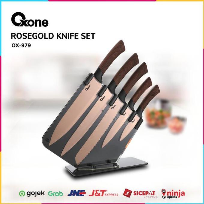 PISAU DAPUR OXONE OX-979 5 PCS ROSEGOLD KNIFE SET
