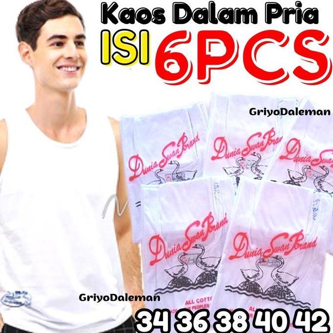 Gentle- Isi 6 Pcs Singlet Swan Singlet Swan Pria Singlet Murah