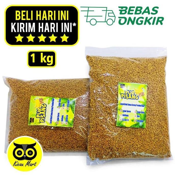 Kicaudor- Pur Voer Pisang 1Kg Pakan Burung Rasa Pisang Makanan Harian Penggacor Burung Pemakan Buah 