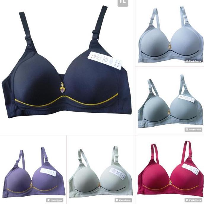 Nyaman- Pw185 Bra Wanita Jumbo Size 36-46 Fashion Simple Tanpa Kawat Warna Ada Pengait Belakang Kore