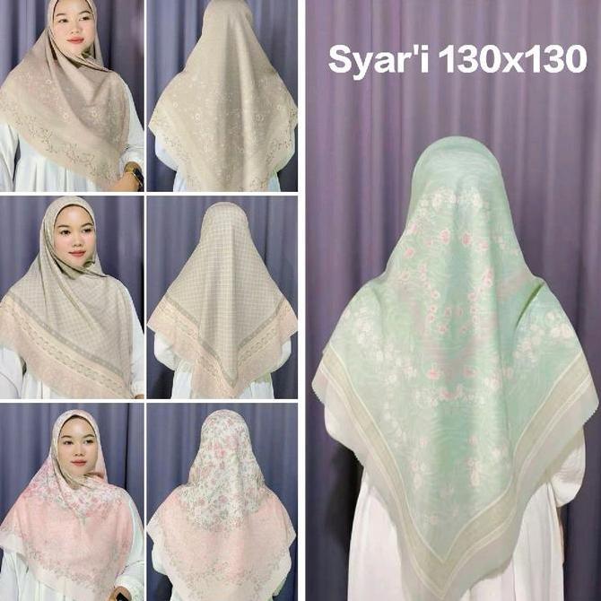 DY11 - ( KODE SR1 - SR100 ) HIJAB JUMBO SYAR'I SEGI EMPAT MOTIF VAOL PREMIUM UKURAN 130X130